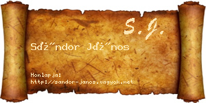 Sándor János névjegykártya