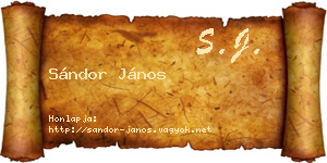 Sándor János névjegykártya