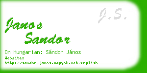 janos sandor business card